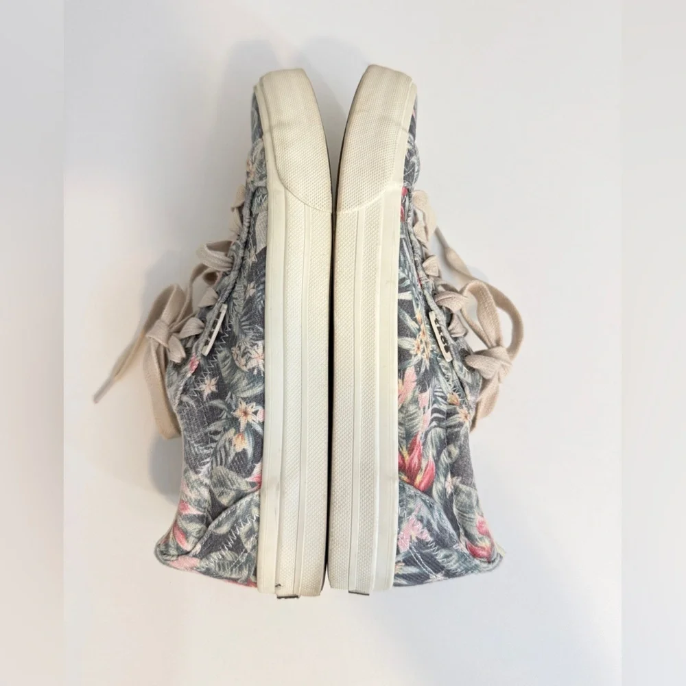 Taos Plim Soul tropical palm leaf floral canvas comfort orthotic sneaker 7.5